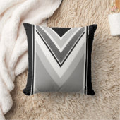 Coussin Impression diagonale noire, grise, métallique rayé (Couverture)