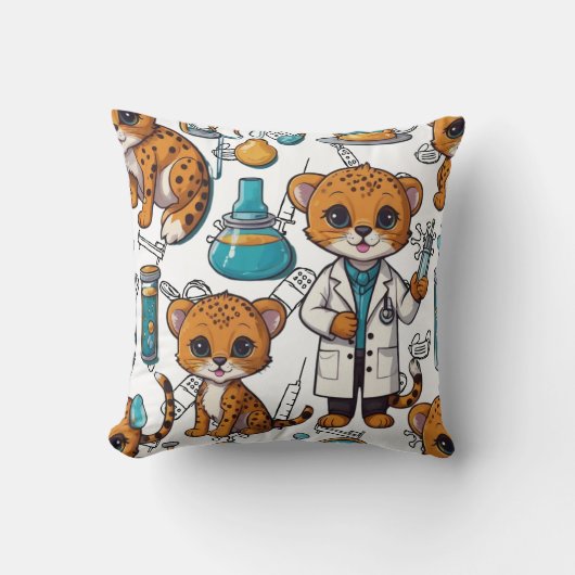 Coussin Impression d'injection Cheetah vétérinaire (Recto)
