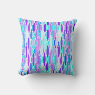 Coussin Impression du ruban du milieu du siècle - violet e