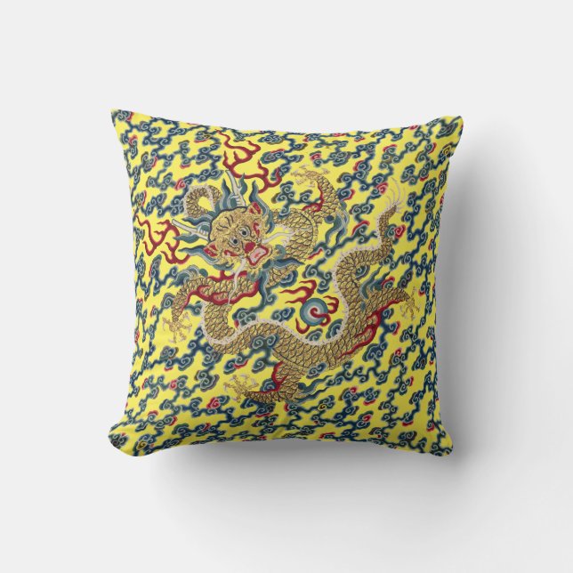 Coussin Impression d'un dragon chinois antique (Recto)