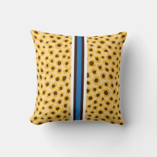 Coussin Impression élégante de guépard jaune avec monogram