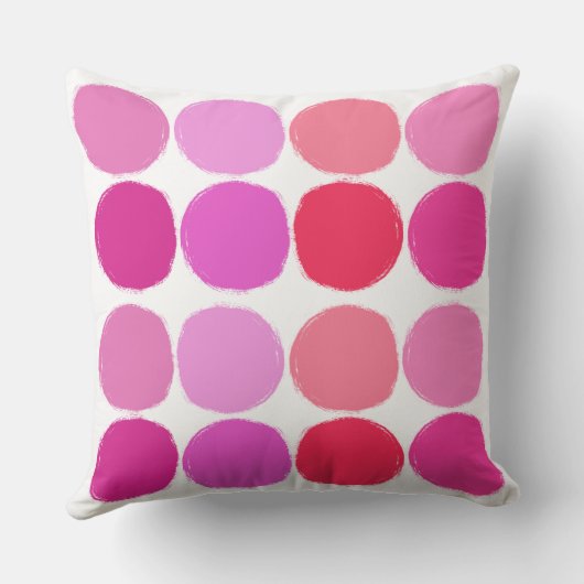 Coussin Impression en cercles roses (Verso)