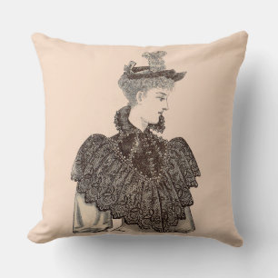 Coussin Impression féminine victorienne 1897