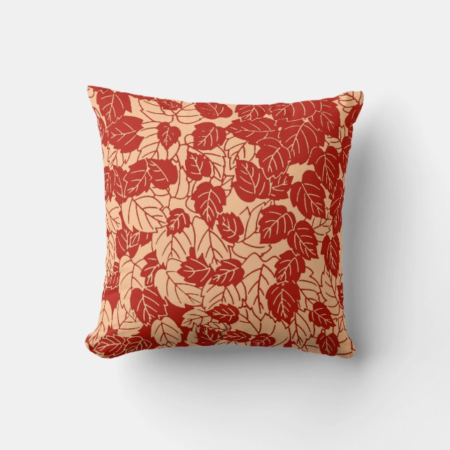 Coussin Impression feuille japonaise, Mandarin orange (Recto)
