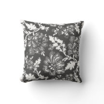 Impression florale gris-foncé vintage rustique