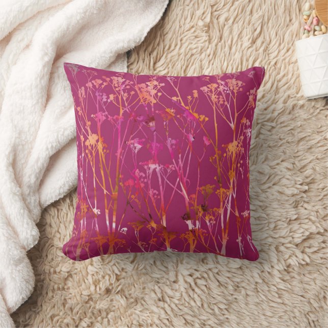 Coussin Impression florale magenta (Couverture)