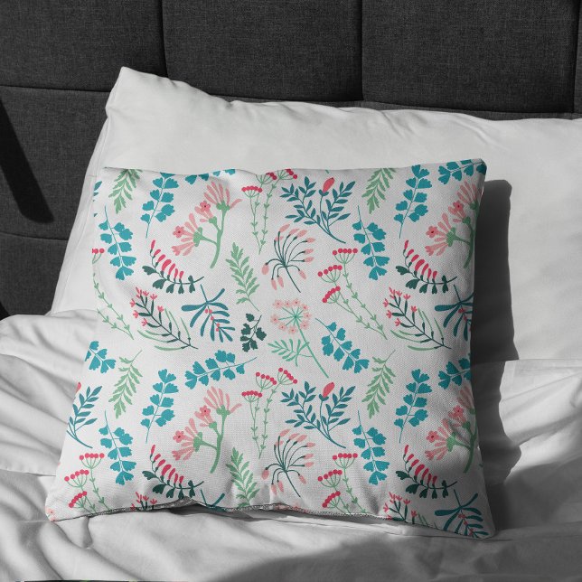 Coussin Impression florale moderne (Modern Floral Print Pillow)