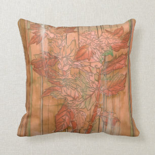 Coussin Impression florale orange moderne sur l'arrière -