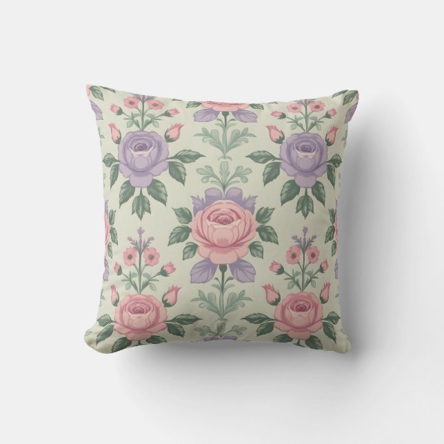 Coussin Impression florale vintage (Recto)