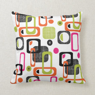 Coussin Impression géométrique couleur fraîche et brill