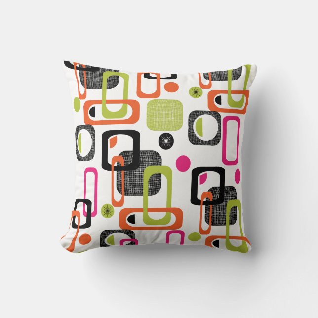 Coussin Impression géométrique couleur fraîche et brillant (Recto)