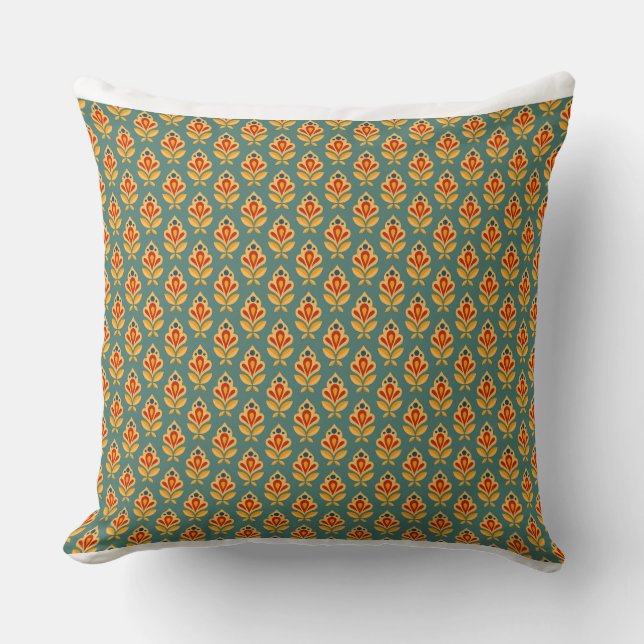 Coussin Impression géométrique rétro du milieu du siècle 1 (Recto)