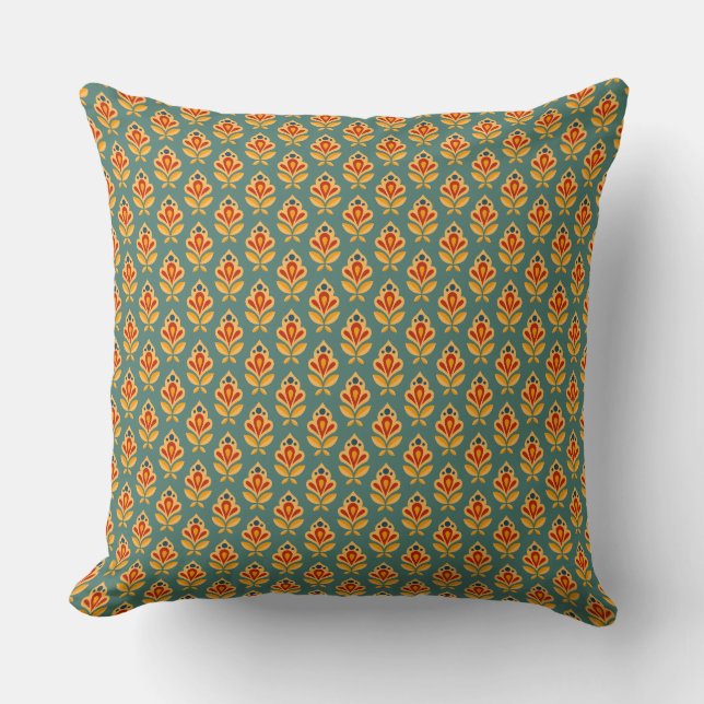 Coussin Impression géométrique rétro du milieu du siècle 1 (Recto)