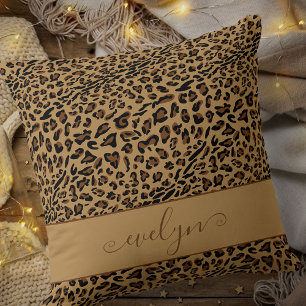 Coussin Impression léopard animale Brun et noir Personnali