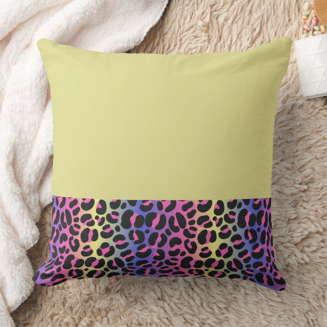 Coussin Impression léopard dégradé néon coloré (Couverture)