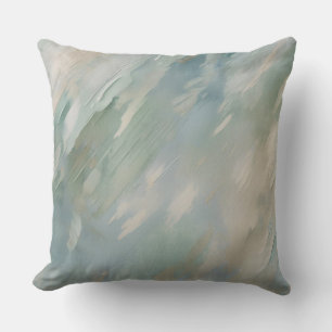 Coussin Impression moderne côtière bleu sarcelle vert beig
