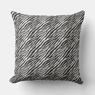 Coussin Impression noire Zebra