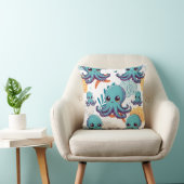 Coussin Impression octopus bleu mou (Chaise)