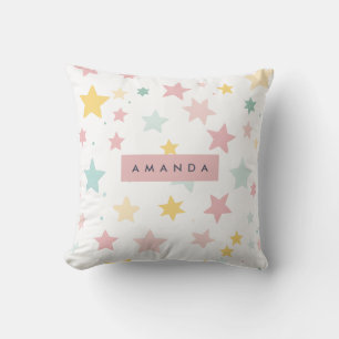 Coussin Impression personnalisée d'étoile pastel fantaisis