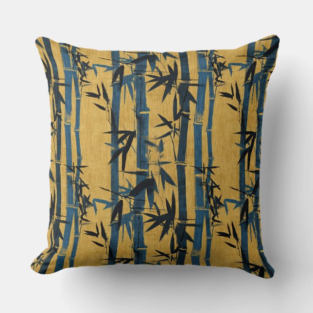 Coussin Impression rétro de bambou japonais (Recto)