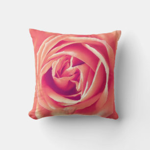 Coussin Impression rose corail