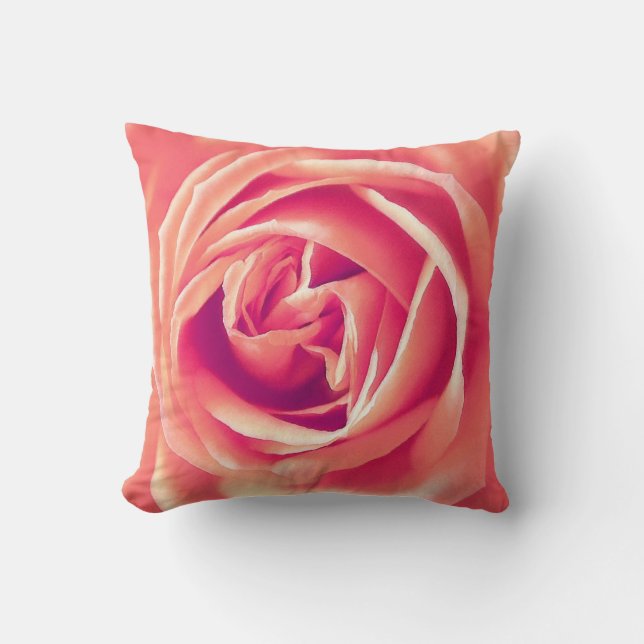 Coussin Impression rose corail (Recto)