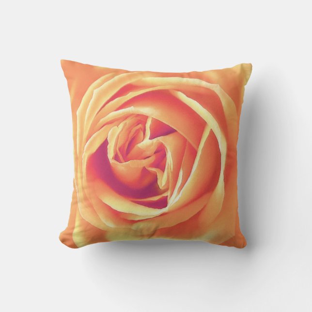 Coussin Impression rose orange doux (Recto)