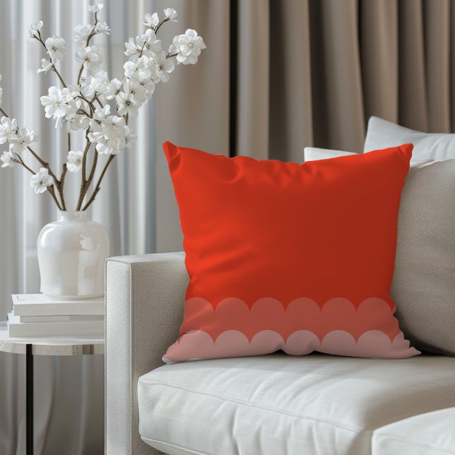 Coussin Impression simple d'onde orange (Créateur téléchargé)