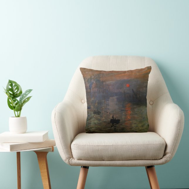 Coussin Impression Sunrise de Claude Monet, Art Vintage (Chaise)