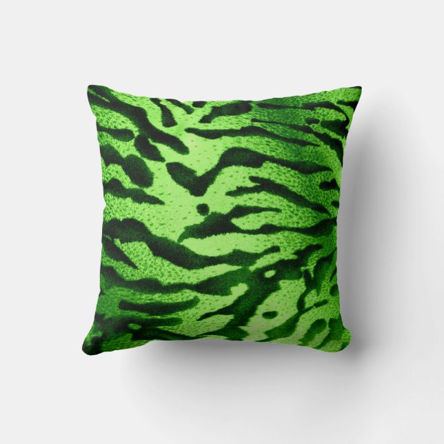 Coussin Impression verte Zebra (Verso)