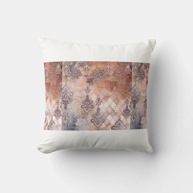Coussin Impression vintage classique avec patchwork, paisl (Recto)