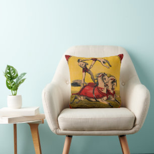 Coussin Impression vintage De Bareback Riders Perfoming St