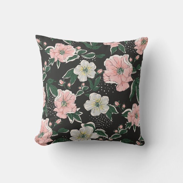 Coussin Impression vintage : motif abstrait (Recto)