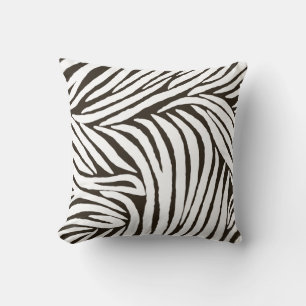 Coussin Impression Zebra Brown