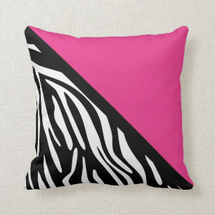 Coussin Impression Zebra stylé et rose