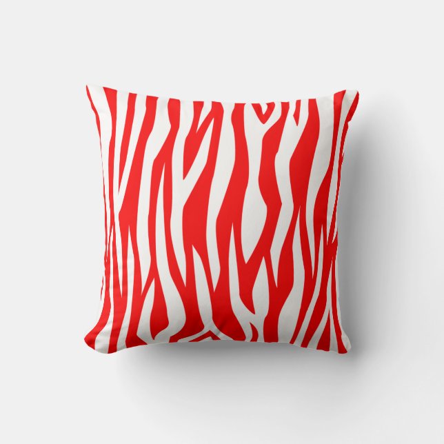 Coussin Impression Zèbre rouge (Recto)
