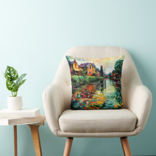 Coussin Impressionnisme de la rive du fleuve