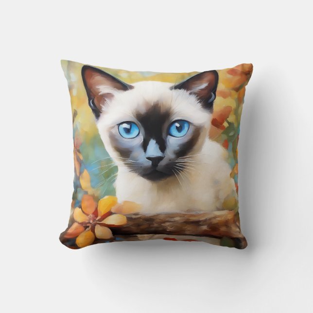 Coussin Impressionniste Siamese Kitten (Recto)