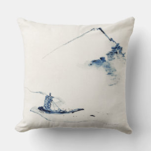 COUSSIN IMPRIMANTE JAPONAISE EN COTON LAIT