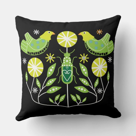 Coussin Imprimantes d'art populaire scandinave | Décor nor (Verso)