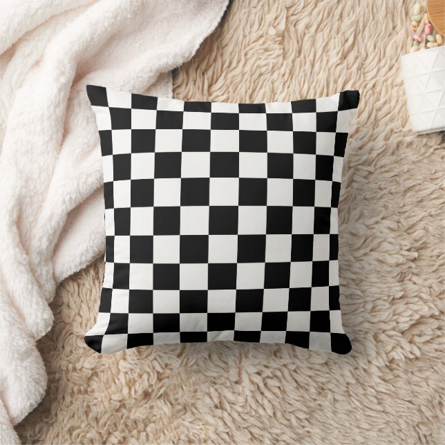 Coussin Imprimé à carreaux noir et blanc (Couverture)