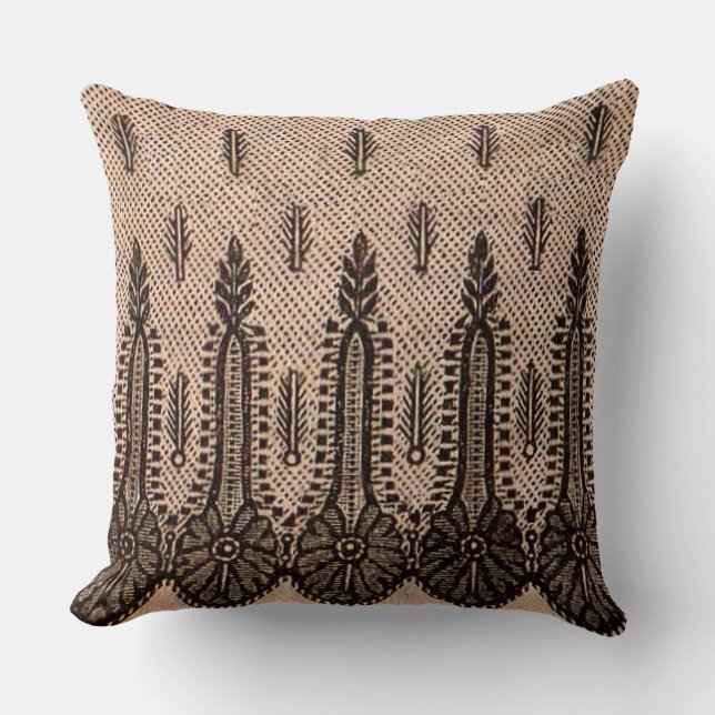 Coussin imprimé à maille florale noire (Recto)