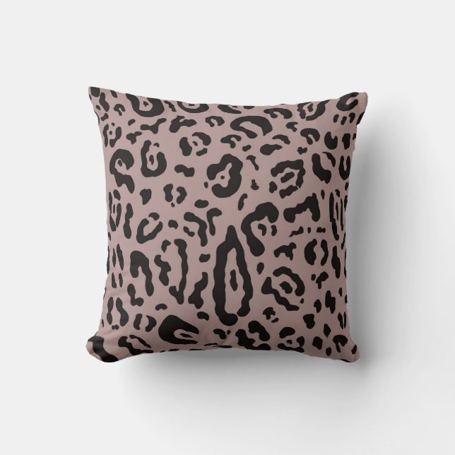 Coussin Imprimé animal Mauve Rose Guepard Léopard (Recto)