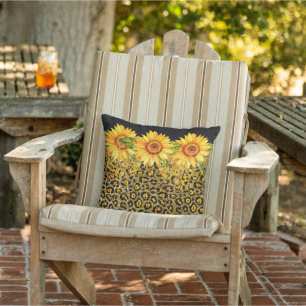 Coussin Imprimé animal pailleté et tournesols