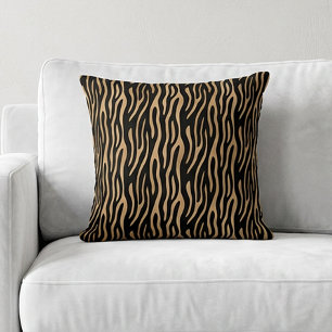 Coussin Imprimé animalier rayure de tigre chic Safari marr