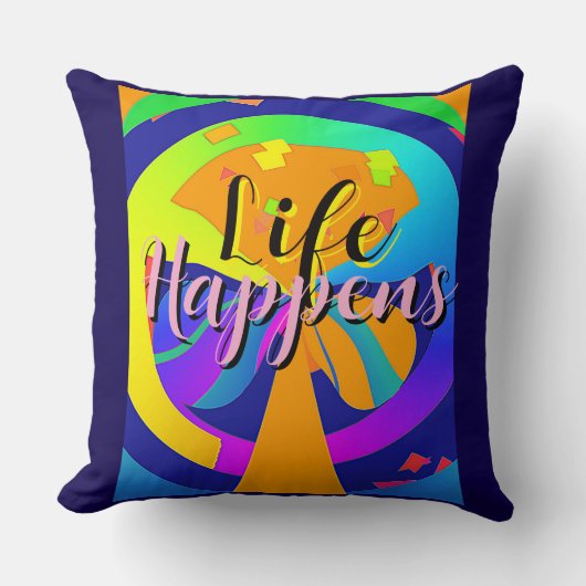 Coussin Imprimé arc-en-ciel La vie arrive (Recto)