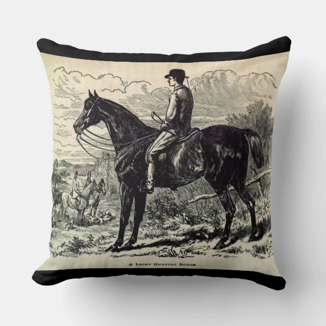 Coussin Imprimé au 19e siècle Un cheval de chasse léger (Recto)