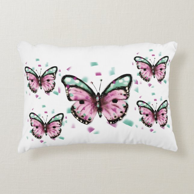 Coussin imprimé avec papillon (Devant)