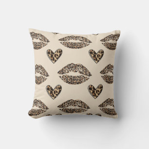 Coussin Imprimé chic beige et noir cheetah