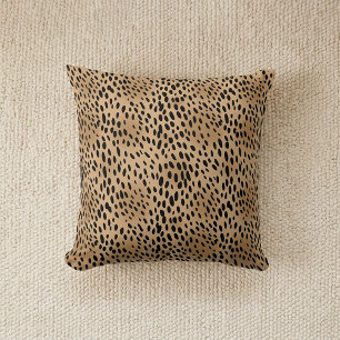 Coussin Imprimé chic léopard taches de guépard marron noir